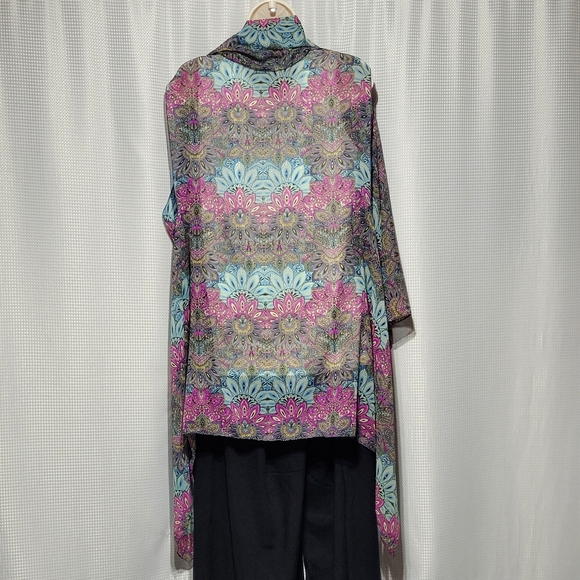 Women's Vintage Silk Mandala Kimono Duster Wrap (S**) - Picture 2 of 4